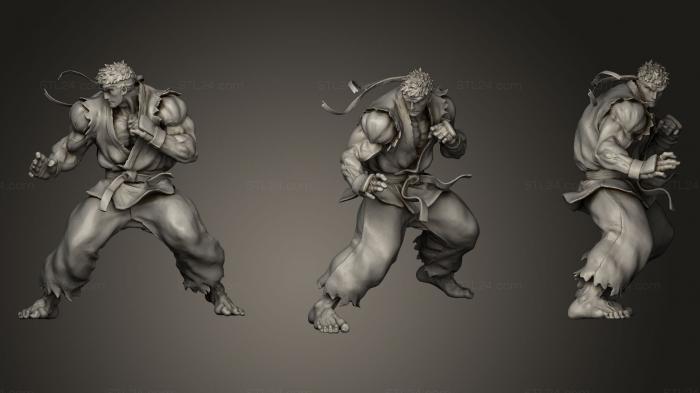 Figurines heroes, monsters and demons (Ryu, STKM_0314) 3D models for cnc